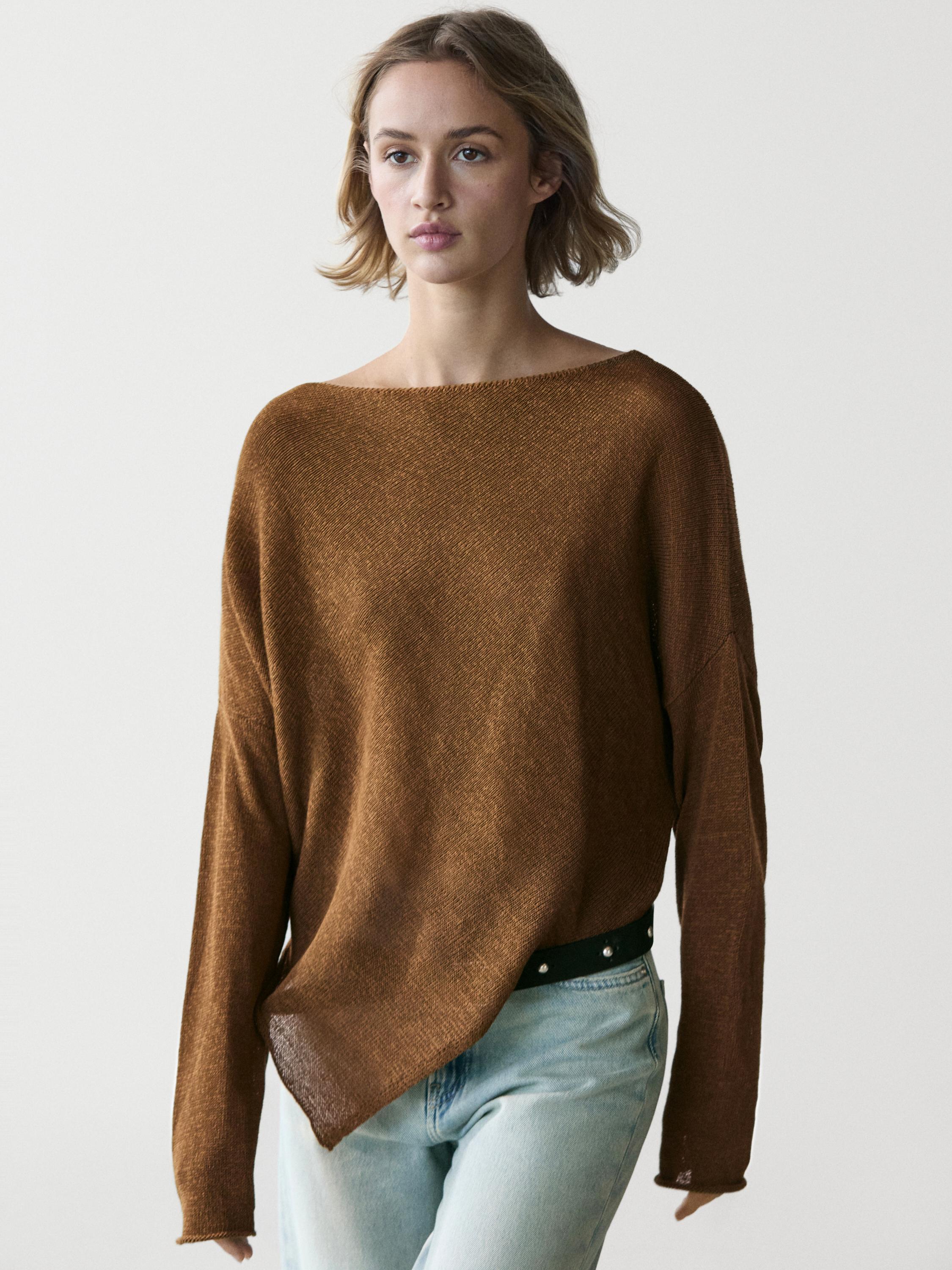 Asymmetric knit cape sweater